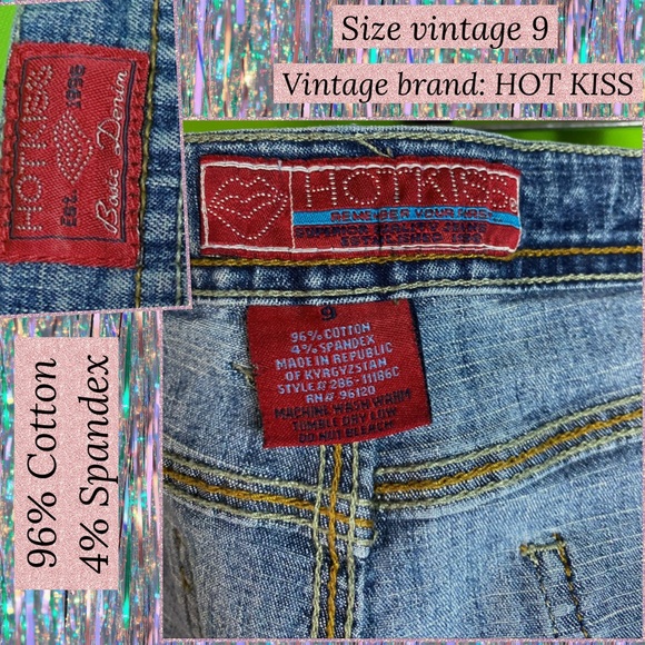 VINTAGE Y2K/90S HOT KISS BOOTCUT JEANS EXC COND SZ 9 back to school cool - Picture 11 of 13